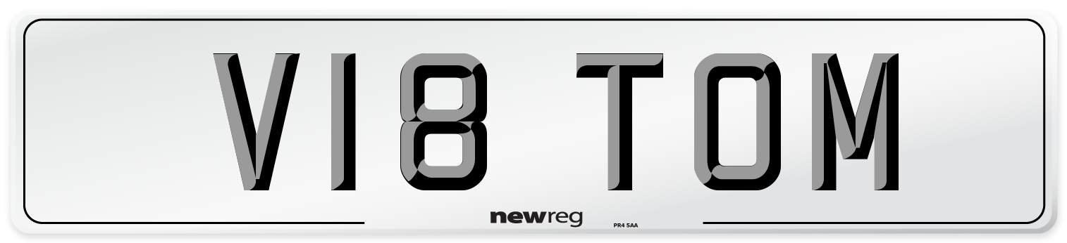 V18 TOM Number Plate from New Reg